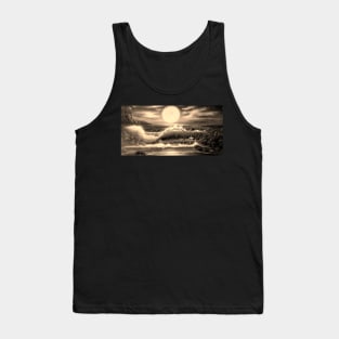 Full moon surfing shorebreak Hawaii Tank Top